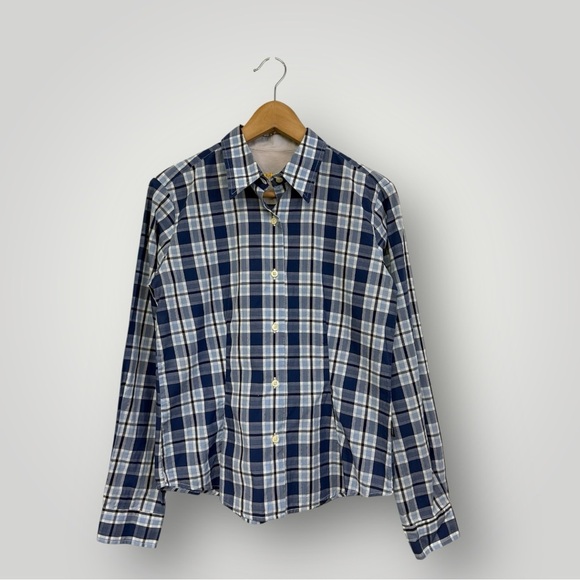 BARBOUR Plaid The Ledies Button down Shirt Sz 8 - Picture 1 of 10